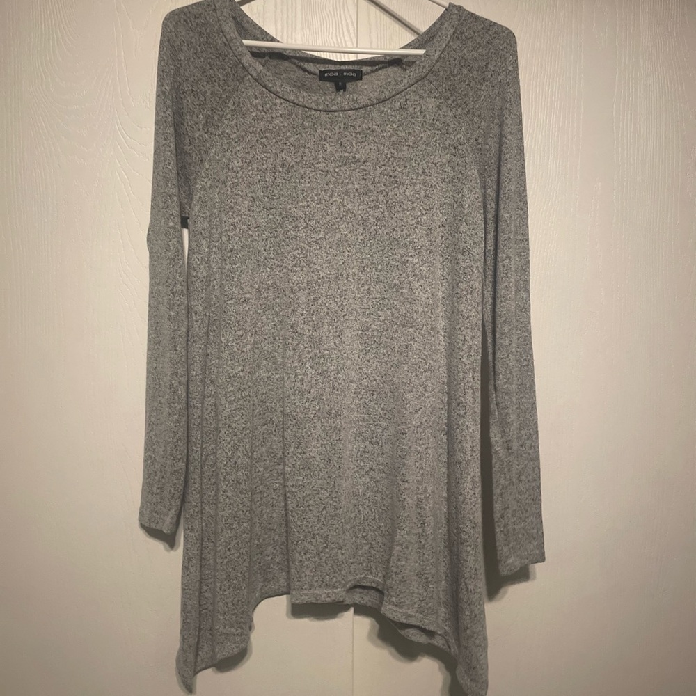 Moa Moa Heather Gray Long Sleeve Tunic